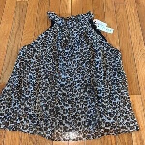 Velvet Graham Spencer Metallic Leopard Tank Blouse